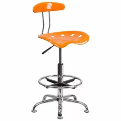 Flash Furniture Chrome Drafting Chair In Red -CYMAX Sales 464680 1 L