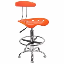Flash Furniture Vibrant Drafting Chair Seat In Green And Chrome -CYMAX Sales 464680 L 1