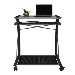 Altra Furniture Mobile Computer Cart And Desk In Black Finish -CYMAX Sales 466208 11 L