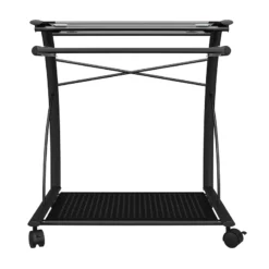 Altra Furniture Mobile Computer Cart And Desk In Black Finish -CYMAX Sales 466208 12 L