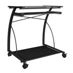 Altra Furniture Mobile Computer Cart And Desk In Black Finish -CYMAX Sales 466208 13 L