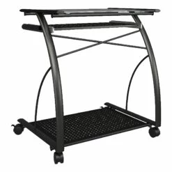 Altra Furniture Mobile Computer Cart And Desk In Black Finish