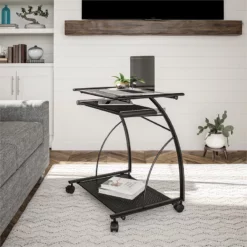 Altra Furniture Mobile Computer Cart And Desk In Black Finish -CYMAX Sales 466208 8 L