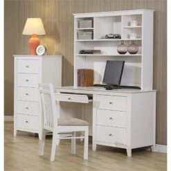 Coaster Selena 3-Drawer Wooden Computer Desk Storage In Cream -CYMAX Sales 466621 2 L