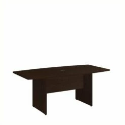 Bush Business Furniture 72W X 36D Boat Shaped Conference Table With Wood Base In Hansen Cherry -CYMAX Sales 470462 L