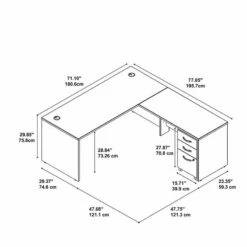 Series C 72W L Shaped Desk With File Cabinet In Mocha Cherry - Engineered Wood 28 Series C 72W L Shaped Desk With File Cabinet In Mocha Cherry - Engineered Wood -CYMAX Sales 470629 6 L