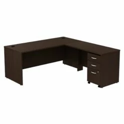 Series C 72W L Shaped Desk With File Cabinet In Mocha Cherry - Engineered Wood