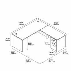 Series C 72W L Shaped Desk With File Cabinet In Mocha Cherry - Engineered Wood 35 Series C 72W L Shaped Desk With File Cabinet In Mocha Cherry - Engineered Wood -CYMAX Sales 470631 5 L