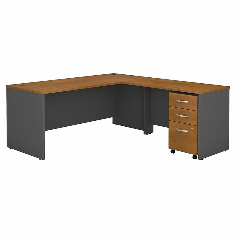 Series C 72W L Shaped Desk With File Cabinet In Mocha Cherry - Engineered Wood 11 Series C 72W L Shaped Desk With File Cabinet In Mocha Cherry - Engineered Wood - Image 9