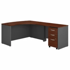 Series C RH Transitional Wood L Shaped Desk With Drawers In Hansen Cherry -CYMAX Sales 470712 L 1