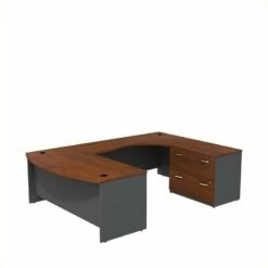 Series C 72" 2 Drawer Right U-Shaped Desk In Mocha Cherry - Engineered Wood -CYMAX Sales 470794 L