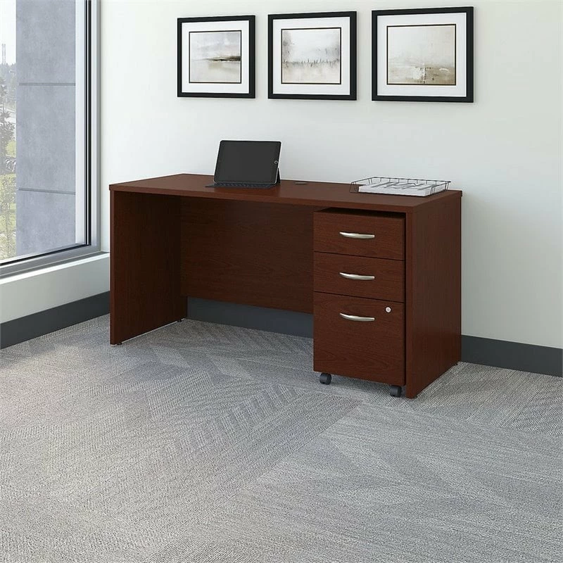 Series C 60W X 24D Office Desk With Drawers In Hansen Cherry - Engineered Wood 12 Series C 60W X 24D Office Desk With Drawers In Hansen Cherry - Engineered Wood - Image 10