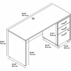 Series C 60W X 24D Office Desk With Drawers In Hansen Cherry - Engineered Wood 35 Series C 60W X 24D Office Desk With Drawers In Hansen Cherry - Engineered Wood -CYMAX Sales 470822 5 L 1
