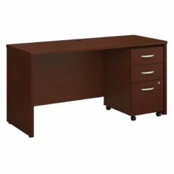 Series C 60W X 24D Office Desk With Drawers In Mahogany - Engineered Wood -CYMAX Sales 470822 L