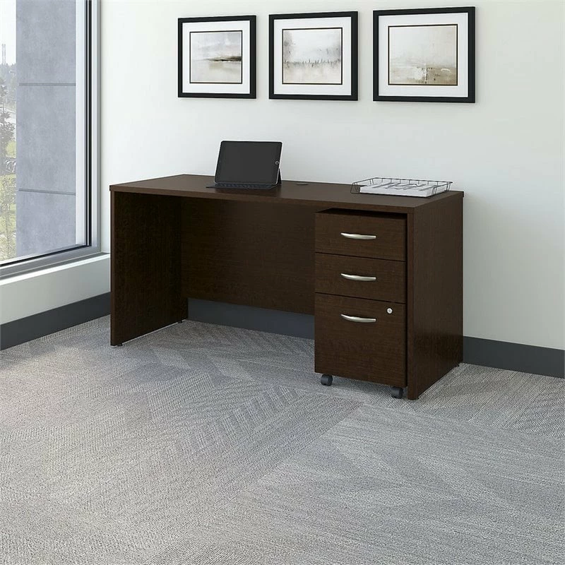 Series C 60W X 24D Office Desk With Drawers In Hansen Cherry - Engineered Wood 4 Series C 60W X 24D Office Desk With Drawers In Hansen Cherry - Engineered Wood - Image 2