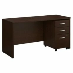 Series C 60W X 24D Office Desk With Drawers In Mahogany - Engineered Wood