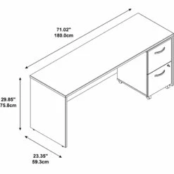 Series C 72" Credenza Desk With Pedestal In Hansen Cherry - Engineered Wood -CYMAX Sales 470888 1 L