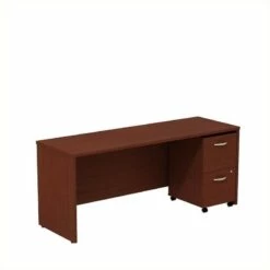 Series C 72" Credenza Desk With Pedestal In Hansen Cherry - Engineered Wood -CYMAX Sales 470892 L