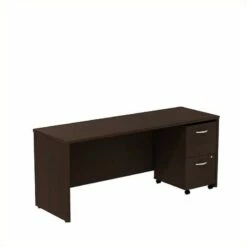 Series C 72" Credenza Desk With Pedestal In Hansen Cherry - Engineered Wood -CYMAX Sales 470894 L