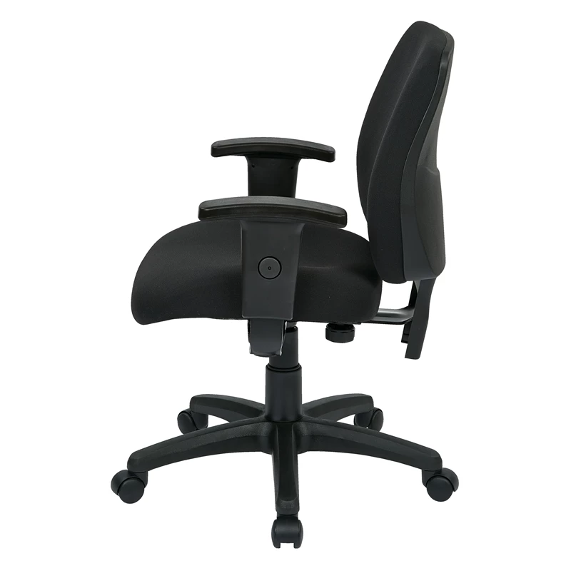 Deluxe Task Office Chair With Ratchet Back Height In Coal Black Fabric 4 Deluxe Task Office Chair With Ratchet Back Height In Coal Black Fabric - Image 2