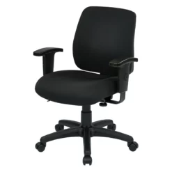 Deluxe Task Office Chair With Ratchet Back Height In Coal Black Fabric 12 Deluxe Task Office Chair With Ratchet Back Height In Coal Black Fabric -CYMAX Sales 472689 3 L