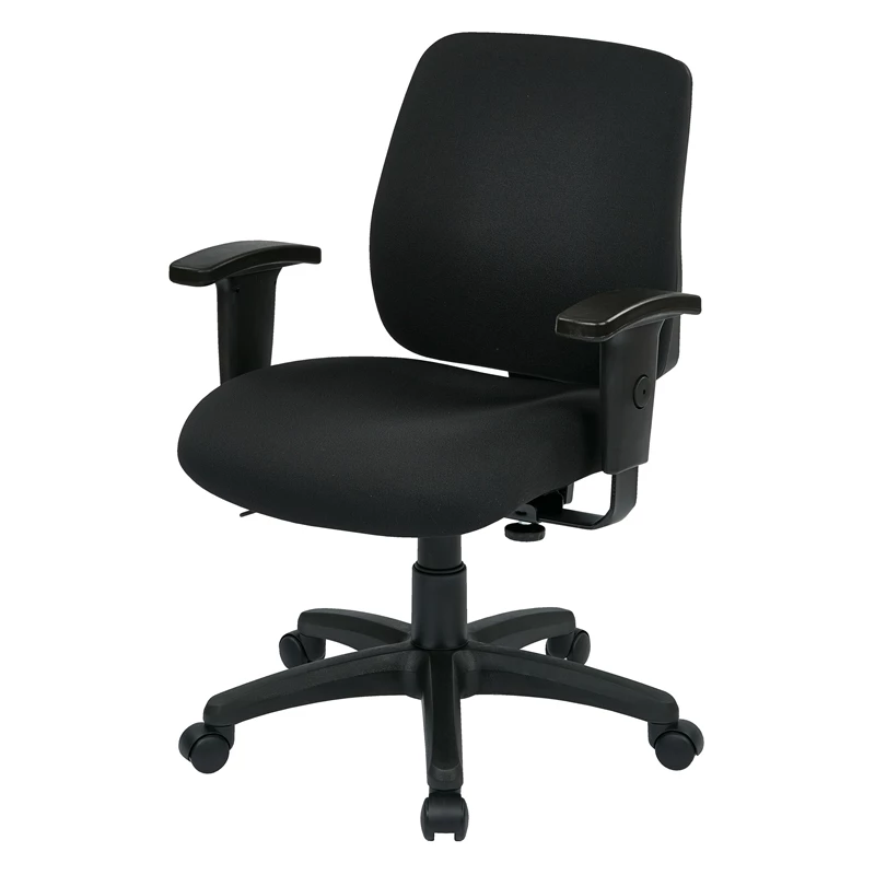 Deluxe Task Office Chair With Ratchet Back Height In Coal Black Fabric 6 Deluxe Task Office Chair With Ratchet Back Height In Coal Black Fabric - Image 4