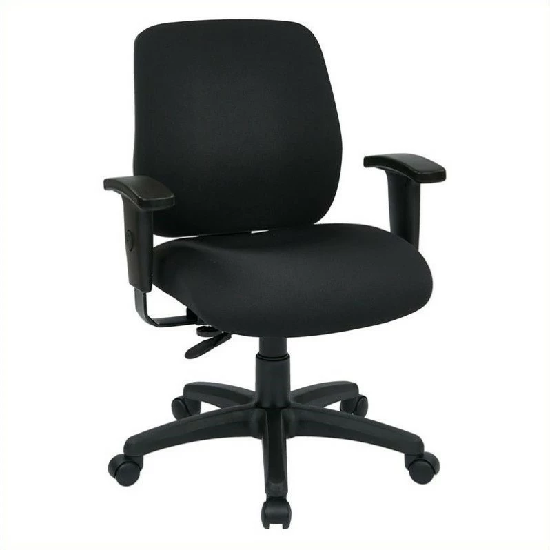Deluxe Task Office Chair With Ratchet Back Height In Coal Black Fabric 3 Deluxe Task Office Chair With Ratchet Back Height In Coal Black Fabric