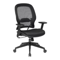 Office Star AirGrid Back And Mesh Fabric Seat Office Chair In Black