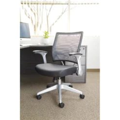 Professional AirGrid Back And Seat Managers Office Chair In Black Leather -CYMAX Sales 472722 4 L
