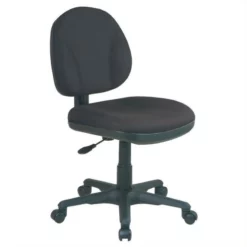 Black Fabric Sculptured Task Chair Without Arms