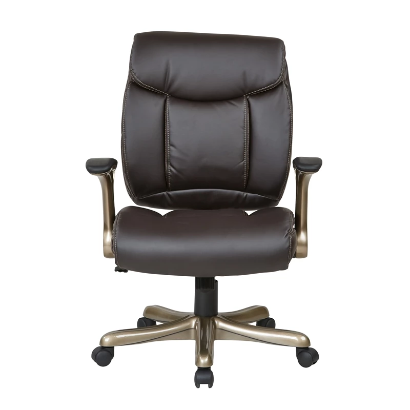 Bonded Leather Office Chair In Cocoa Brown And Espresso 4 Bonded Leather Office Chair In Cocoa Brown And Espresso - Image 2