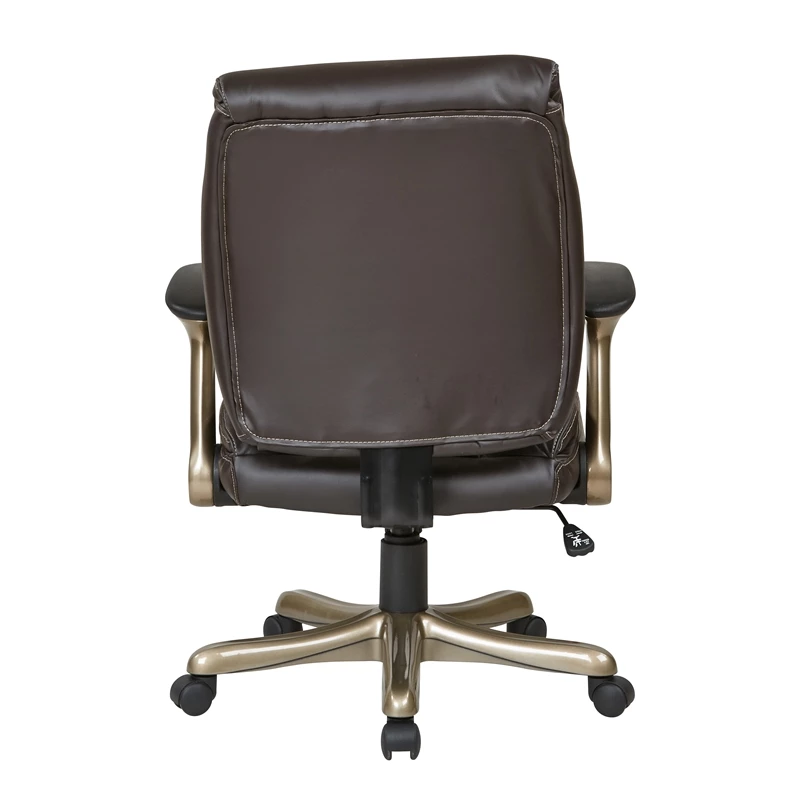 Bonded Leather Office Chair In Cocoa Brown And Espresso 5 Bonded Leather Office Chair In Cocoa Brown And Espresso - Image 3