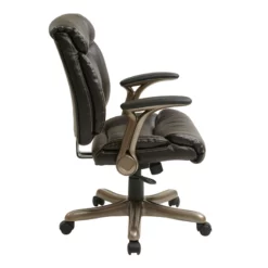 Bonded Leather Office Chair In Cocoa Brown And Espresso 12 Bonded Leather Office Chair In Cocoa Brown And Espresso -CYMAX Sales 472827 3 L