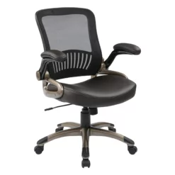 Screen Back And Bonded Leather Seat Managers Chair In Espresso -CYMAX Sales 472832 14 L
