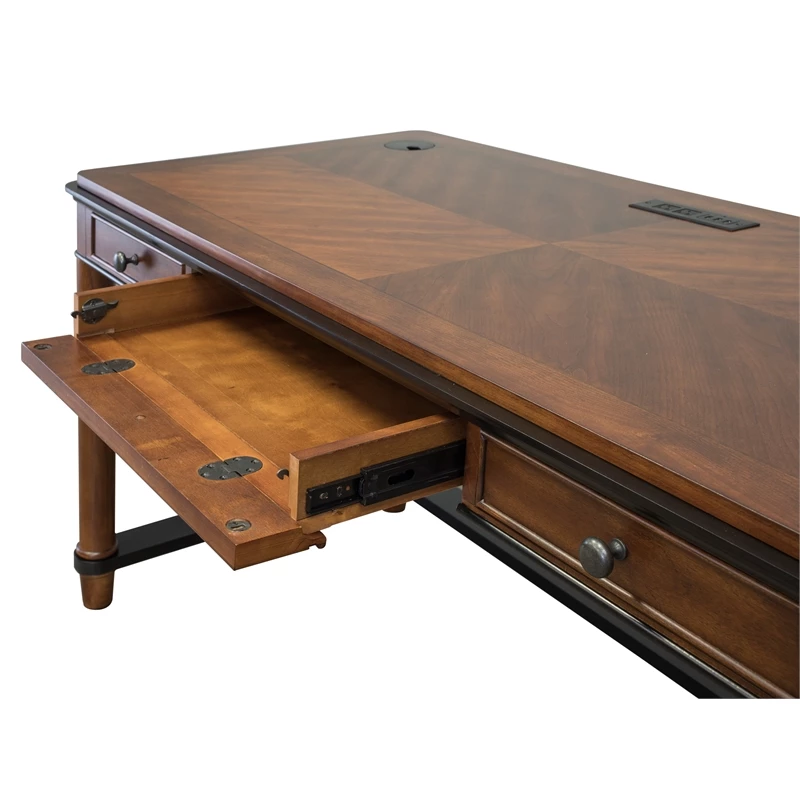 Martin Furniture Kensington Wood Laptop Writing Desk In Warm Fruitwood Brown 9 Martin Furniture Kensington Wood Laptop Writing Desk In Warm Fruitwood Brown - Image 7