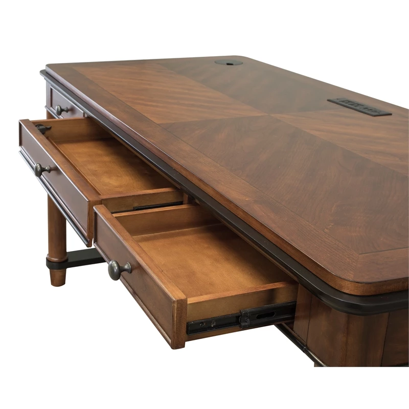 Martin Furniture Kensington Wood Laptop Writing Desk In Warm Fruitwood Brown 4 Martin Furniture Kensington Wood Laptop Writing Desk In Warm Fruitwood Brown - Image 2