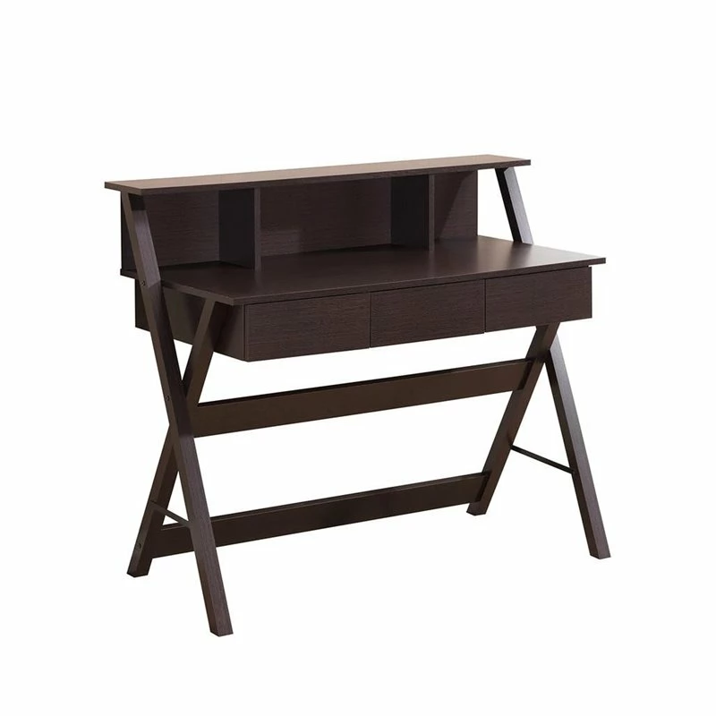 Techni Mobili Fashionable Workstation With Shelf And Storage In Wenge 5 Techni Mobili Fashionable Workstation With Shelf And Storage In Wenge - Image 3