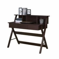Techni Mobili Fashionable Workstation With Shelf And Storage In Wenge 16 Techni Mobili Fashionable Workstation With Shelf And Storage In Wenge -CYMAX Sales 486670 4 L
