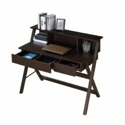 Techni Mobili Fashionable Workstation With Shelf And Storage In Wenge 17 Techni Mobili Fashionable Workstation With Shelf And Storage In Wenge -CYMAX Sales 486670 5 L