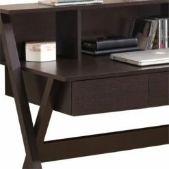 Techni Mobili Fashionable Workstation With Shelf And Storage In Wenge 18 Techni Mobili Fashionable Workstation With Shelf And Storage In Wenge -CYMAX Sales 486670 6 L