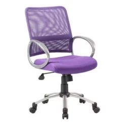 Boss Office Products Mesh Back With Pewter Task Office Chair In Pink -CYMAX Sales 487091 L