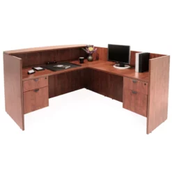 Regency Legacy L-Shaped Reception Desk In Cherry -CYMAX Sales 490647 6 L