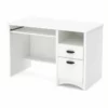 South Shore Gascony Computer Desk With Keyboard Tray In Pure White -CYMAX Sales 496603 L