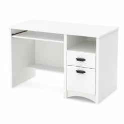 South Shore Gascony Computer Desk With Keyboard Tray In Pure White