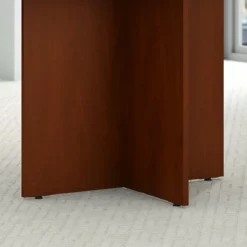 42W Round Conference Table With Wood Base In White - Engineered Wood -CYMAX Sales 503286 2 L