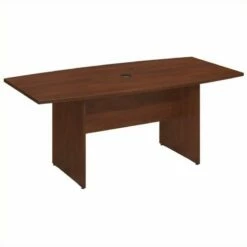 Bush Business Furniture 72W X 36D Boat Shaped Conference Table With Wood Base In Hansen Cherry