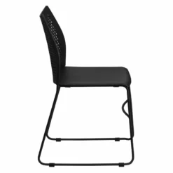 Flash Furniture Hercules Perforated Plastic Sled Base Stacking Chair In Burgundy -CYMAX Sales 504715 1 L