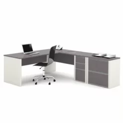 Bestar Connexion L-shaped Workstation With Lateral File In Slate And Sandstone 25 Bestar Connexion L-shaped Workstation With Lateral File In Slate And Sandstone -CYMAX Sales 505472 L 1