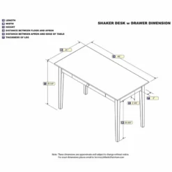 AFI Shaker Solid Wood Writing Desk With Elegant Felt Drawer In White -CYMAX Sales 522159 2 L 1