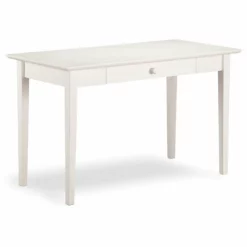 AFI Shaker Solid Wood Writing Desk With Elegant Felt Drawer In White -CYMAX Sales 522159 L 1